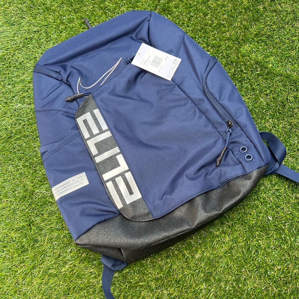 NWT NIKE ELITE PRO Basketball Backpack Navy Blue Black Gray Silver